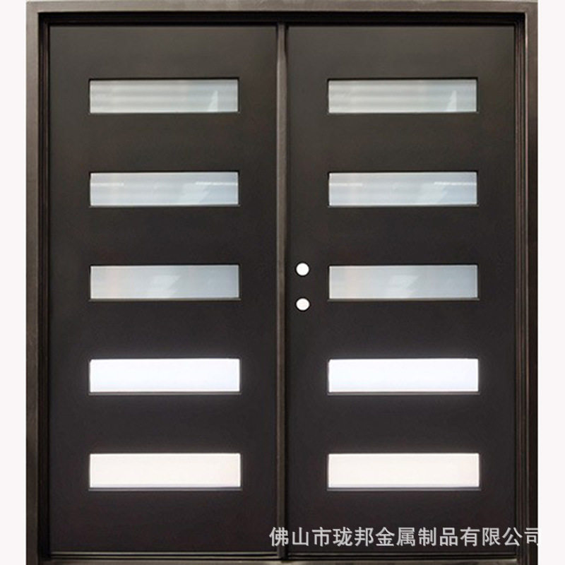 别墅住宅欧式铁艺玻璃入户门豪华铁艺防盗门佛山厂家销售订置
