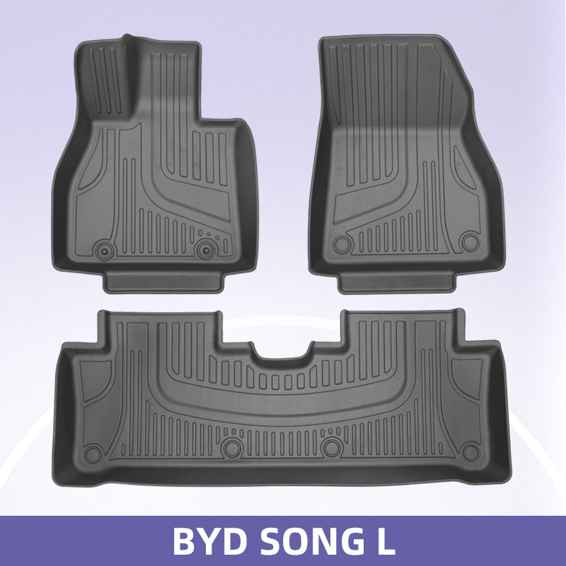 适用于比亚迪 宋L 2024-2025 3D全天候材质TPE汽车脚垫后备箱垫