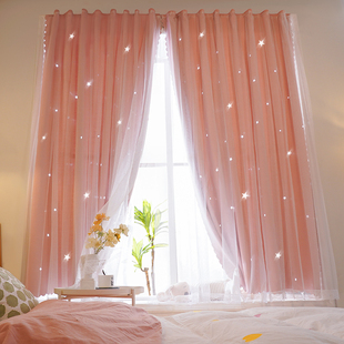 魔术贴窗帘免打孔安装 卧室遮光布自粘简易遮阳出租房小窗户 粘贴式