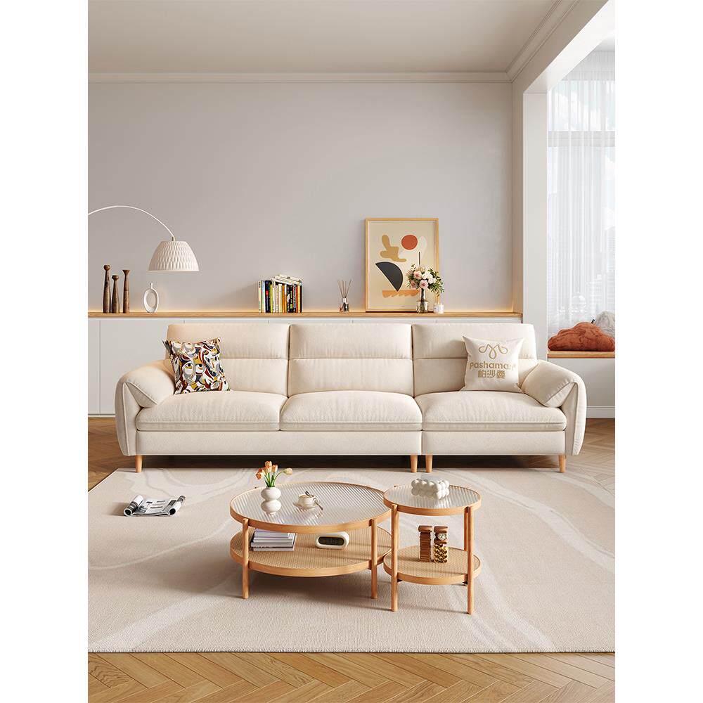 帕沙曼布艺沙发小户型简约客厅2024新款原木风大象耳朵沙发猫抓布