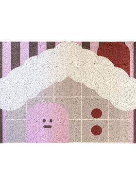 9wor艺术丝圈地垫新年收藏夹入户门地毯进门可剪裁室外pvc玄关垫