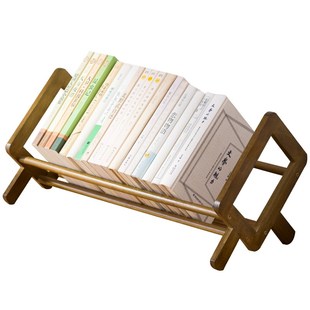 桌面书柜儿童小型书架子简易收纳窗台置物台面飘窗床头书桌上实木