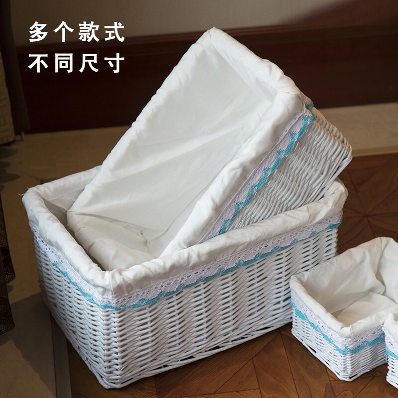 藤编收纳筐脏衣篮金柳家居桌面收纳盒储物筐整理箱衣物筐创意大号