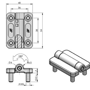 黑色铰链 2R带阻尼 锌合金合页配电箱柜铰链 生久柜锁CL209