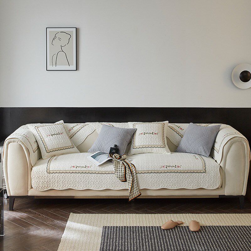沙发垫四季通用全棉防滑皮坐垫子三座一贵妃套罩2024年新款盖布巾