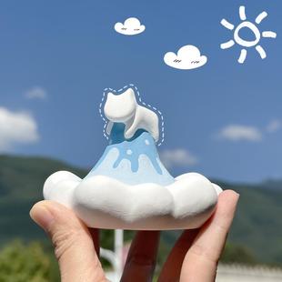 饰雪山香 原创懒猫车载香薰摆件家居台摆扩香石可爱小猫女生车内装