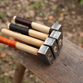 G&B暴躁熊 工匠榔头锤子铁锤木柄木工羊角锤锻造锻打石锤头复古