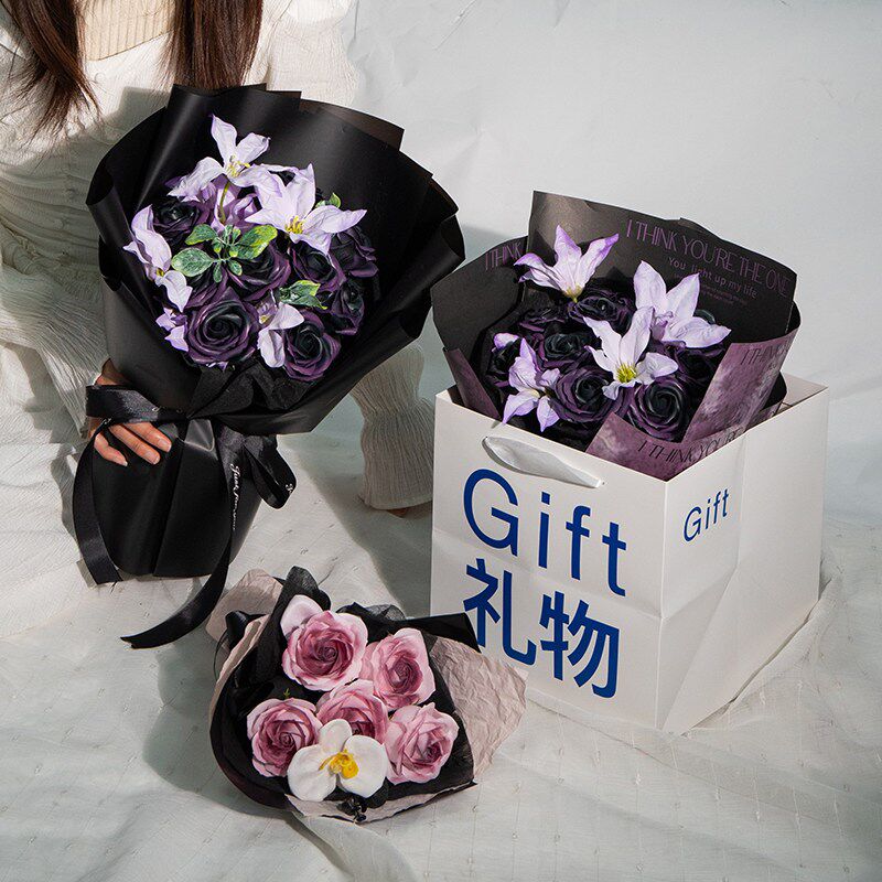 乌梅子酱玫瑰花束香皂花成品送女友表白惊喜闺蜜生日毕业季永生花