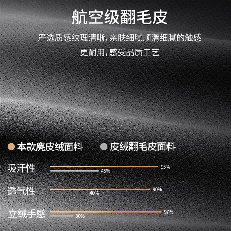 翻毛皮方向盘套防滑吸汗四季通用超薄透气高级感汽车把套RAV4荣放