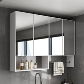 定制阳台太空铝吊柜镜柜镜子储物柜组合墙壁柜挂柜卫生间挂墙式