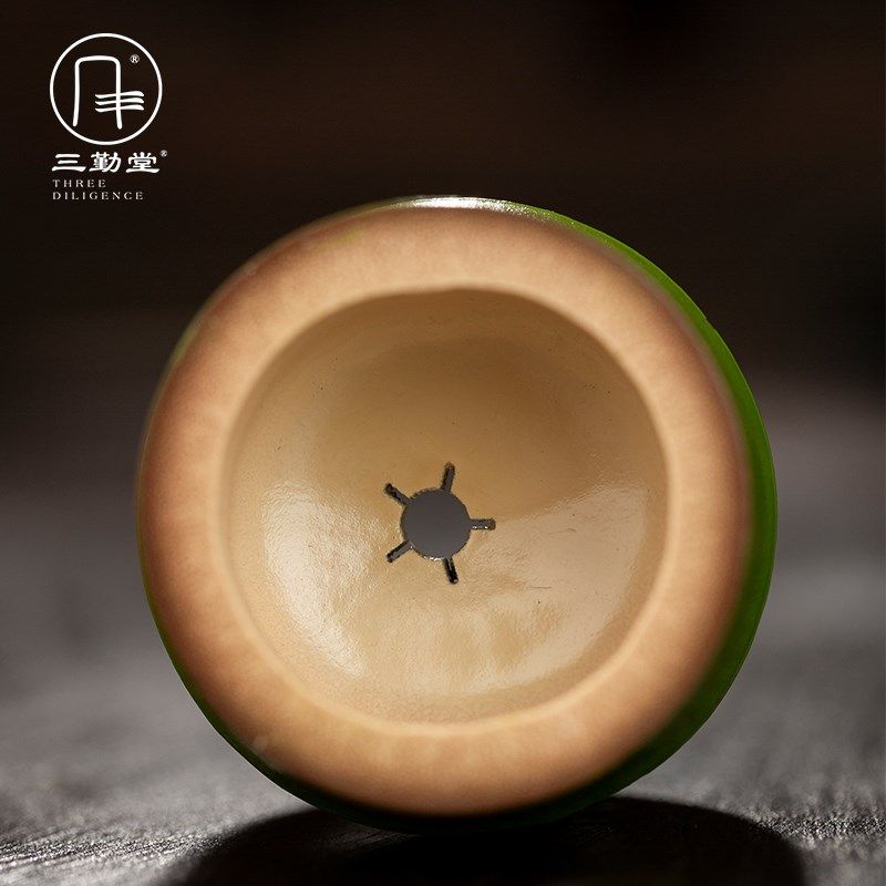 精选三勤堂手工竹节盖置紫砂壶盖支架陶瓷盖碗功夫茶具配件