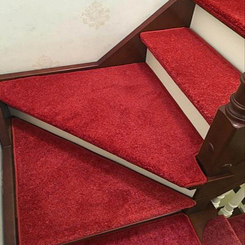 华德 加厚纯红色楼梯垫实木瓷砖踏步防滑垫转角缓步台定制环保