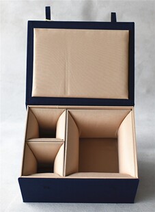 精选蓝色布艺盒一壶两杯一壶四杯套壶包装盒礼品盒茶壶茶杯锦盒定