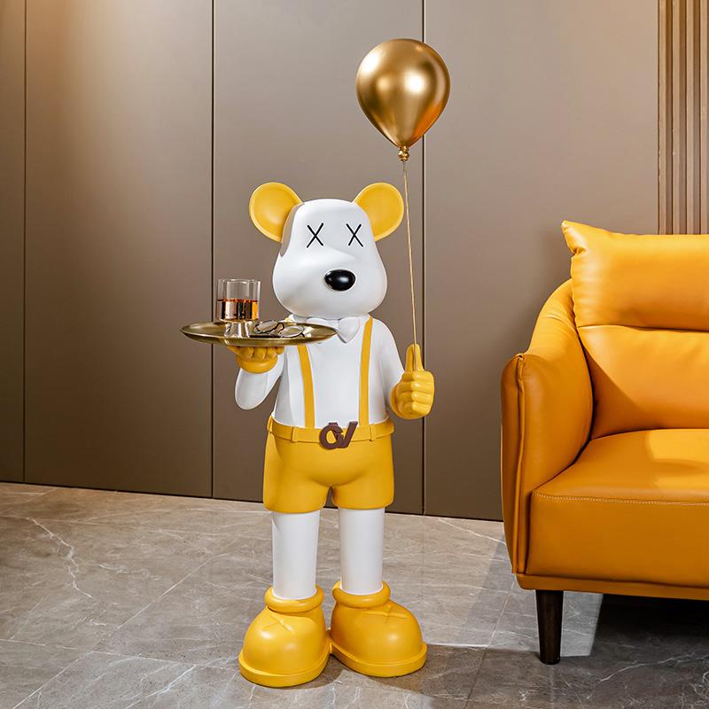 客厅暴力熊落地摆件家居装饰品沙发地台电视柜旁托盘公仔卡通礼品