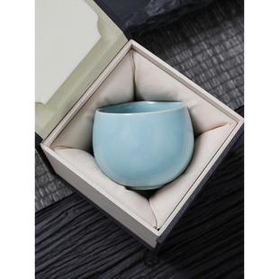天青汝窑主人杯茶杯开片可养泡茶杯陶瓷茶盏茶具单个冰裂纹品茗杯