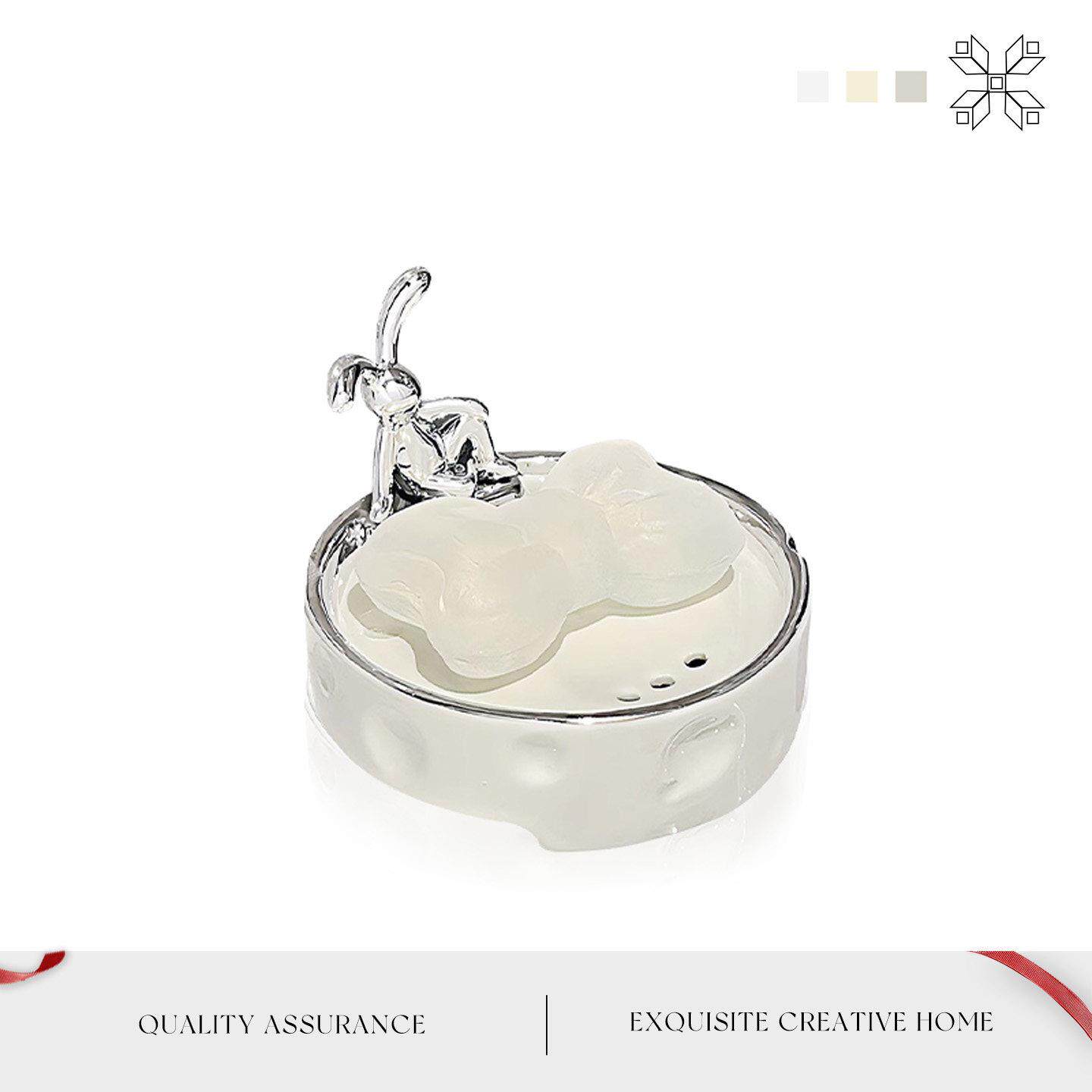 MOLALUNA.Butter.肥皂盒家用高档香皂置物架免打孔排水 | 鸳蝶