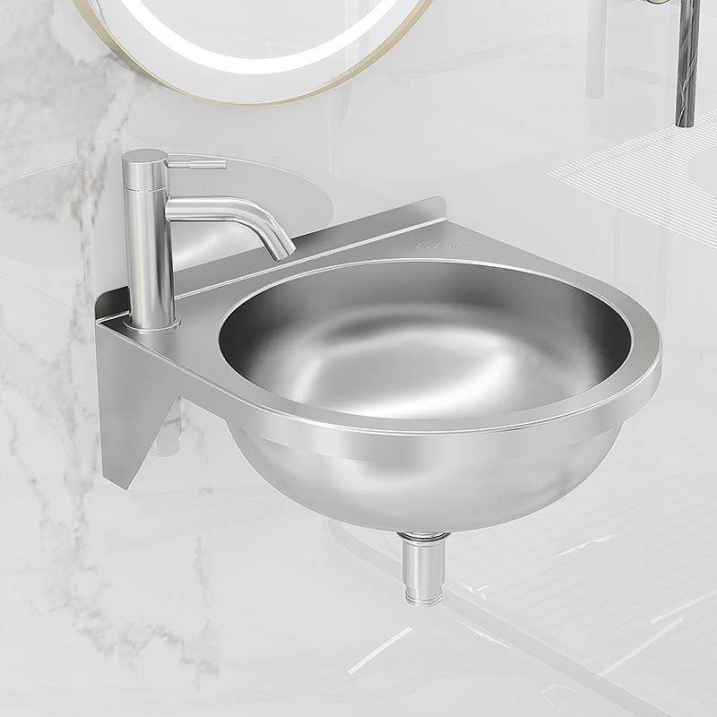 不锈钢壁挂式洗手盆小户型家用阳台卫生间厕所简易挂墙洗脸盆台盆