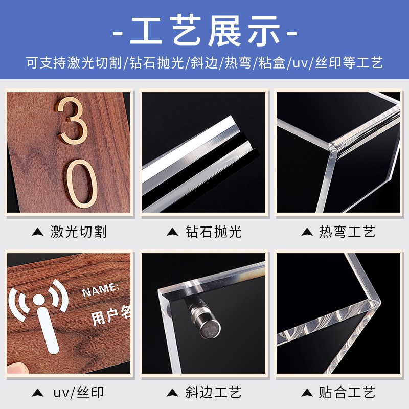 家用门牌号码牌亚j克力酒店民宿办公室标识牌数字创意轻奢指示标