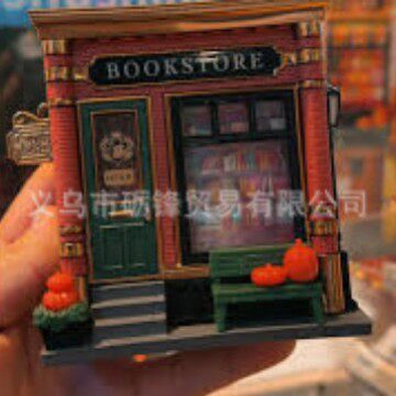 跨境新品Micro Night Light Bookstore微型夜灯书店氛围摆件