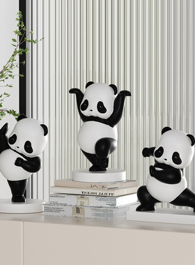 功夫熊猫玄关展示柜装饰品轻奢高档客厅电视N酒柜新家软装高级摆