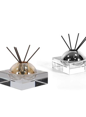 现代意式极简无火香薰水晶拼接扩香摆F件茶室书房桌面家居装饰摆