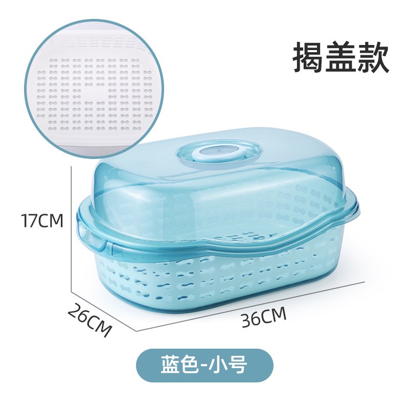 碗筷收纳盒餐具收纳箱厨房装碗放碟盘沥水架家用碗盆W带盖居家神