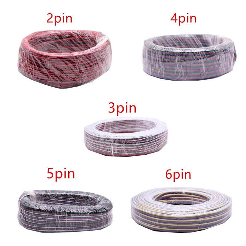 50米100米22AWG 23456Pin电源导线并排线5V12V低压LED灯带延长线