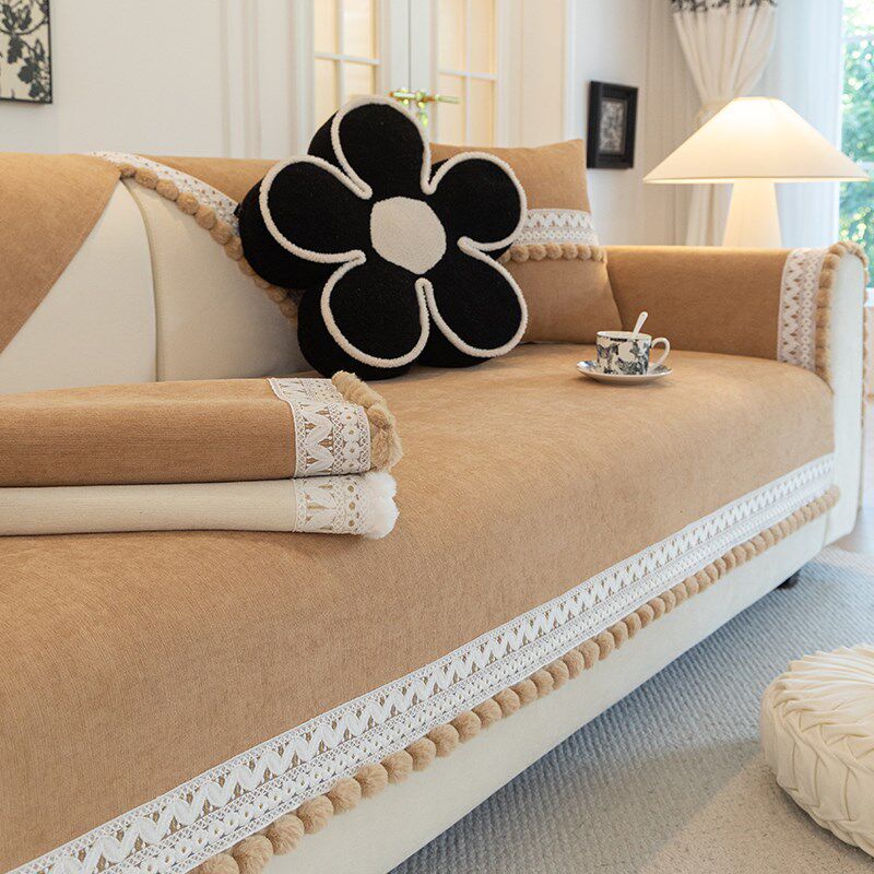 雪尼尔沙发垫四季通用盖布巾防滑简约沙发套罩新款2024全包坐垫子
