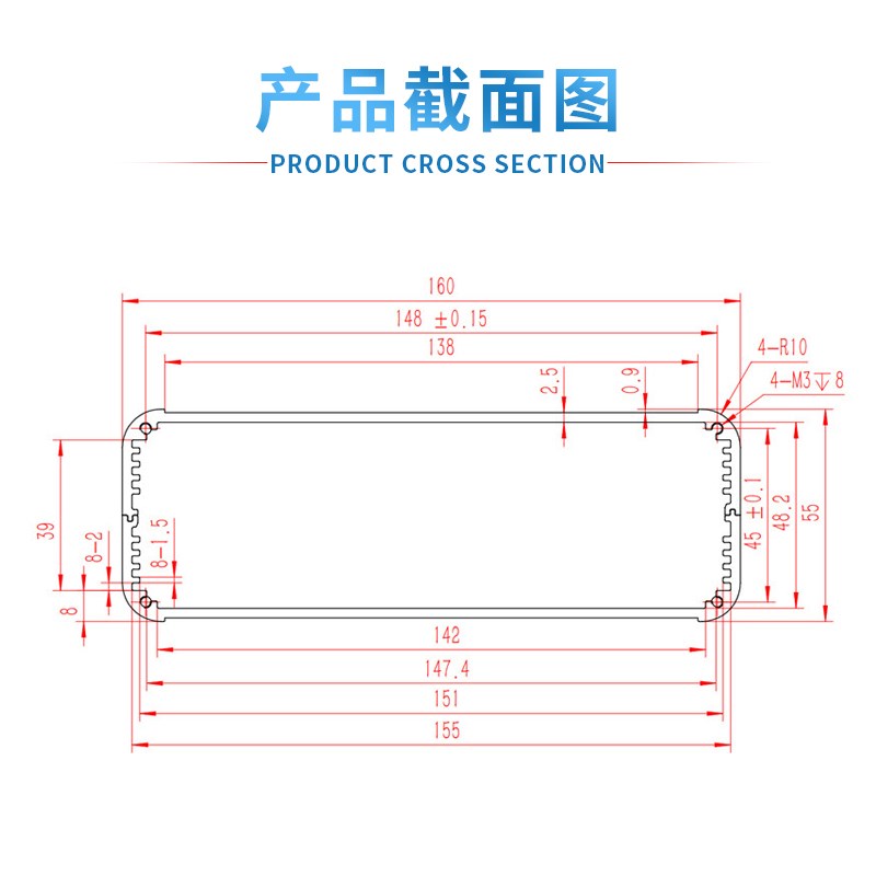 逆变器设备铝合金外壳pcb电路板铝型材壳体仪器电源铝盒定制K21D