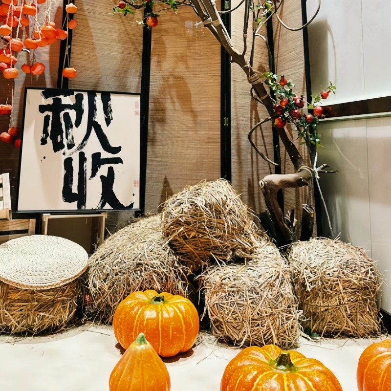 秋收装饰方形草垛秋日秋季商铺橱窗农场造景布置道具稻草围炉煮茶