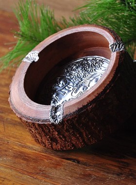 速发泰国烟古实木复灰缸 创意个性手工浮雕灰馆酒吧烟宾缸 大号