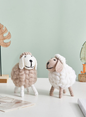 速发室爱羊治愈系小摆件办公可桌面装饰生家居客厅房间送品生日礼