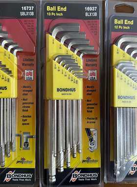 美国BONDHUS波顿英制加长球头内六角扳手16737 16937 16936内六角