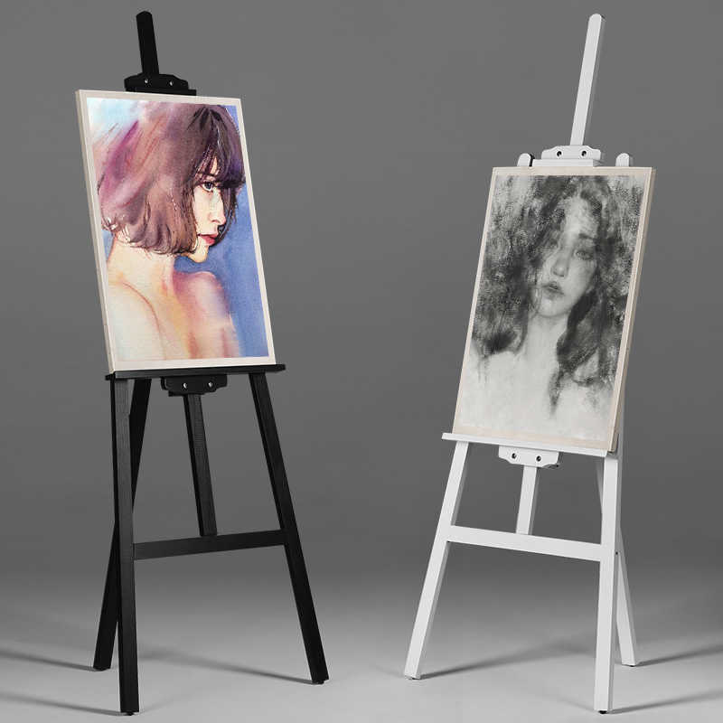 左绘画架美术生专用画板黑白色1.5油画木制展示广告儿童海报架支