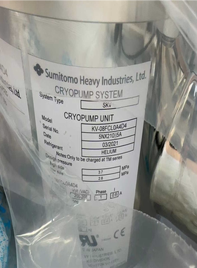 【汇生】住友冷泵CRYOPUMP KV-08FCL0A4D4，原厂保【议价】