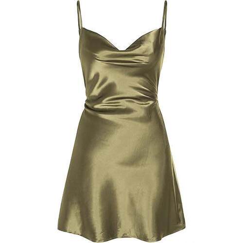 women’s silk nightdress — sexy black deep V-neck backless