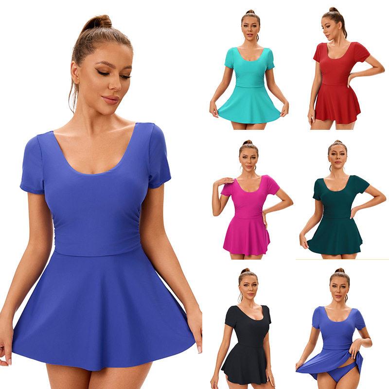 Women's Plain Tube Dress Fashion Casual Sleeveless Dress图片