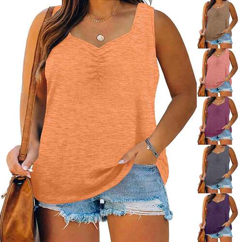 Danedvi Women's Plus Size Cotton Tank Tops - Comfy