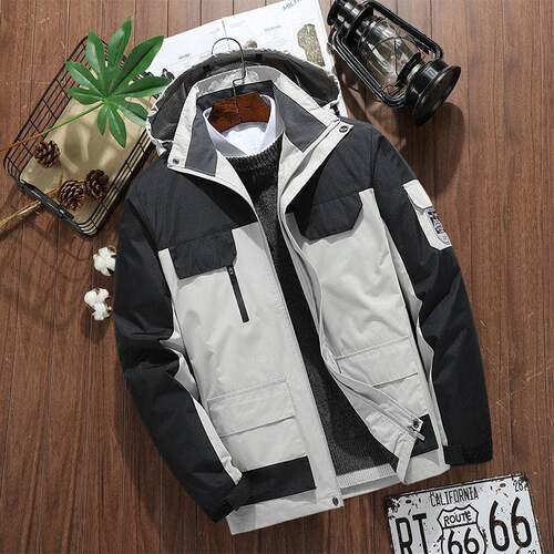 Men's Winter Fleece Hooded Jacket - Windproof Casual Outdoor