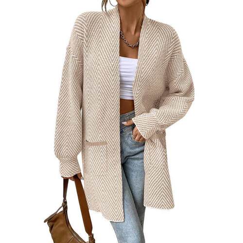 S 97000 Women Fall Outfits Cardigan Striped Coat开衫毛衣