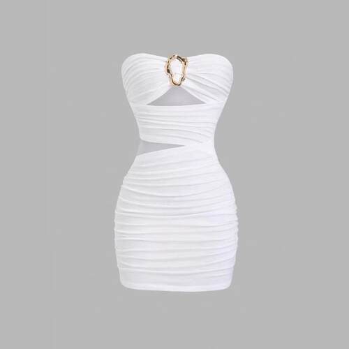 Womens New Fashion Comfortable Knitted Halter Dress Metal