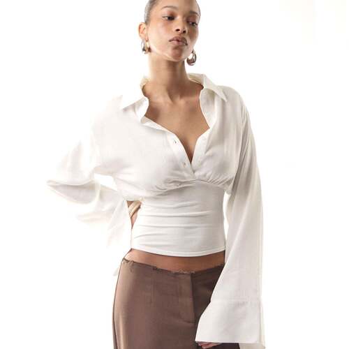 Women's Elegant Long Sleeve Button Front Shirt Blouse
