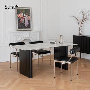 克勒斯岩板餐法桌/式轻奢2044用饭桌现代简约长形方桌防家划耐用