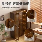 书落地置物架带门墙家用防尘一体靠展层示架卧室架多SJ 09简易