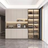 现代简约餐房边柜酒柜厅一体靠墙轻奢储物柜子厨用橱柜家客YX C57