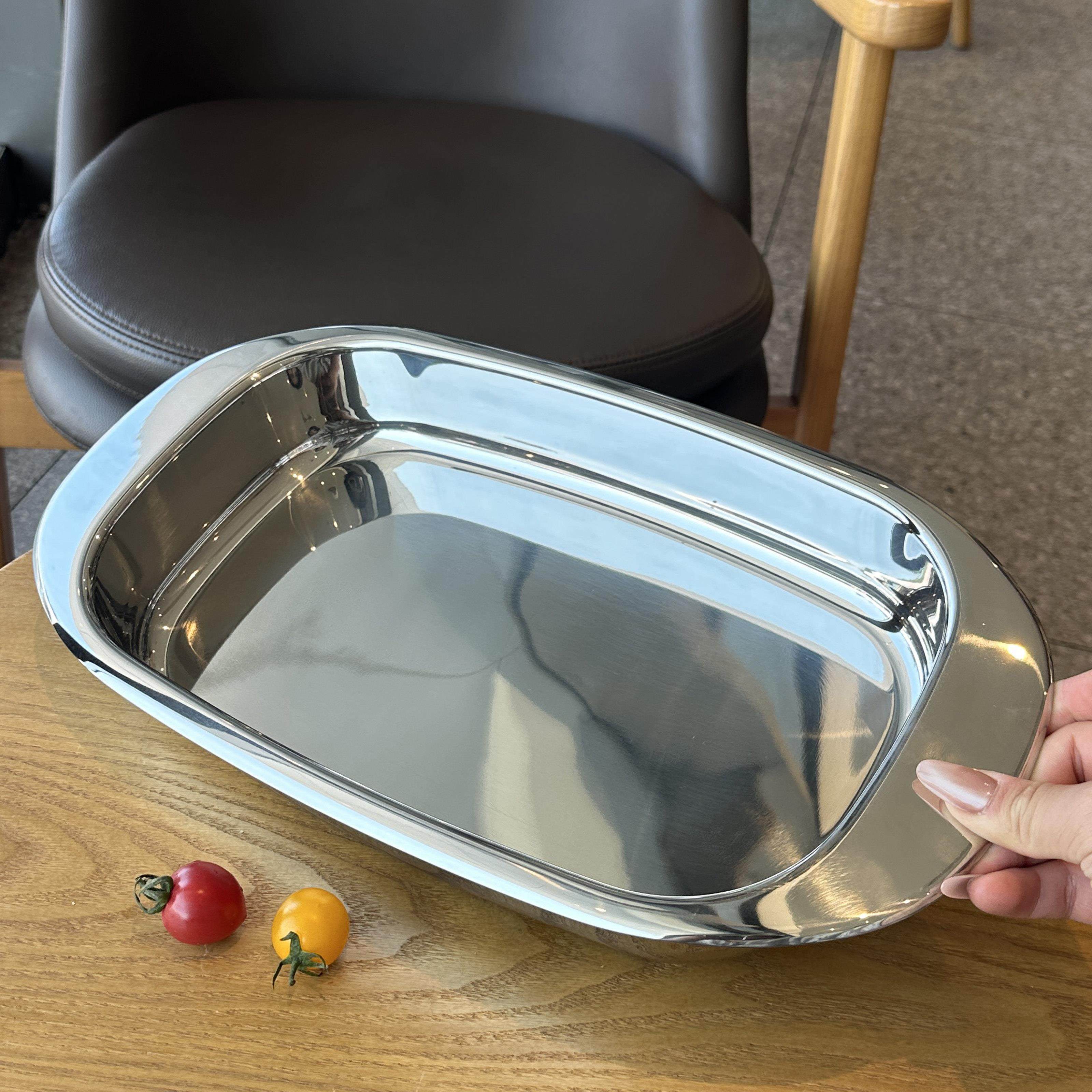 长方形加厚多钢功能厨房深盘3CLV0蒸盘4不锈方鱼盘烧烤盘水饺盘,餐饮具,盘,淘宝优惠券,粉丝福利购,淘宝优惠卷