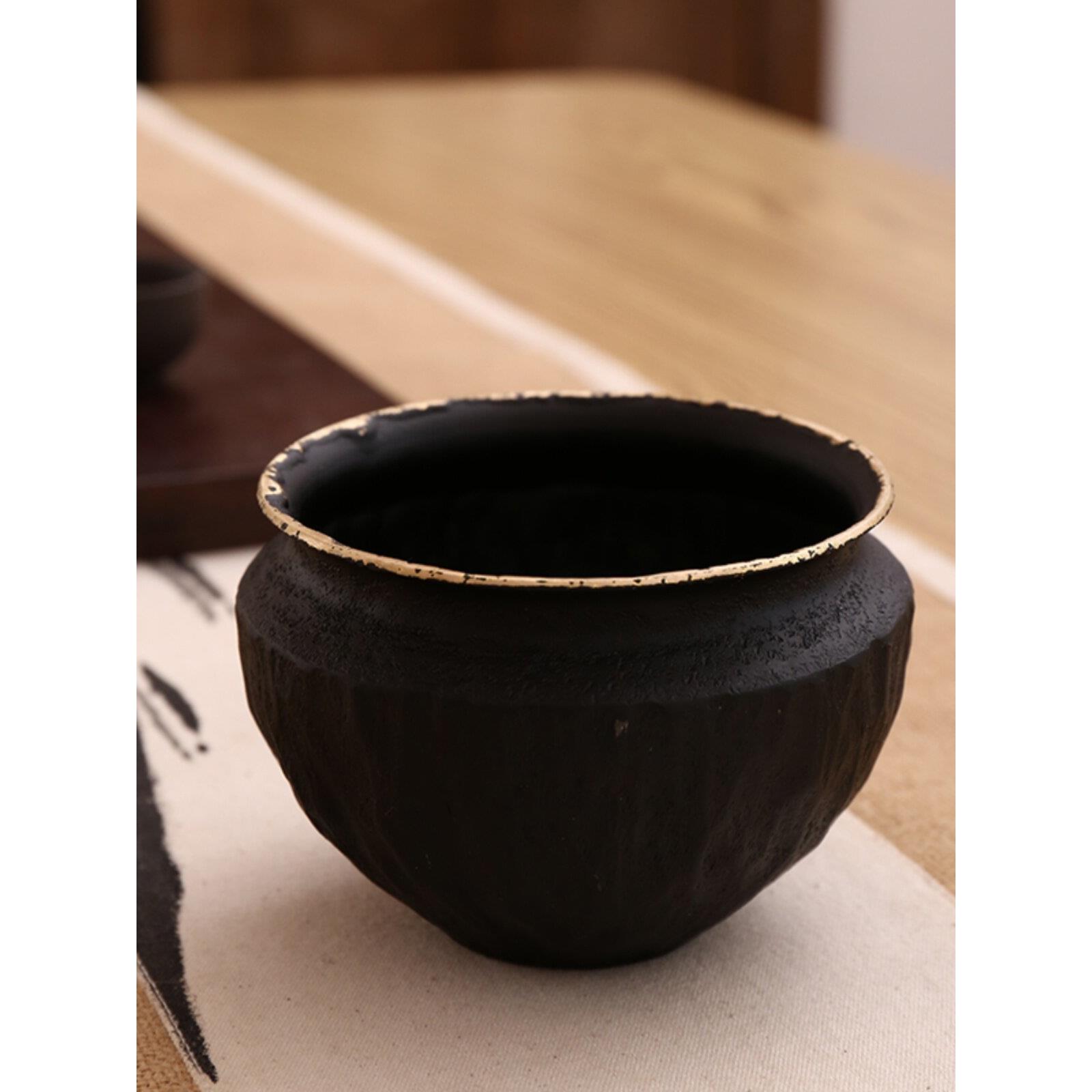 纯精铁工建水茶AOF道茶渣缸茶桌垃圾桶废茶水桶烟灰缸创意茶手道