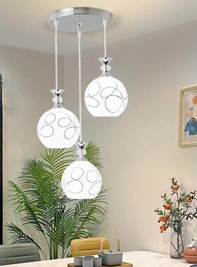 FEZ餐厅吊灯现代简吊约三头餐厅灯2024年款家用饭台厅吧餐新桌玻