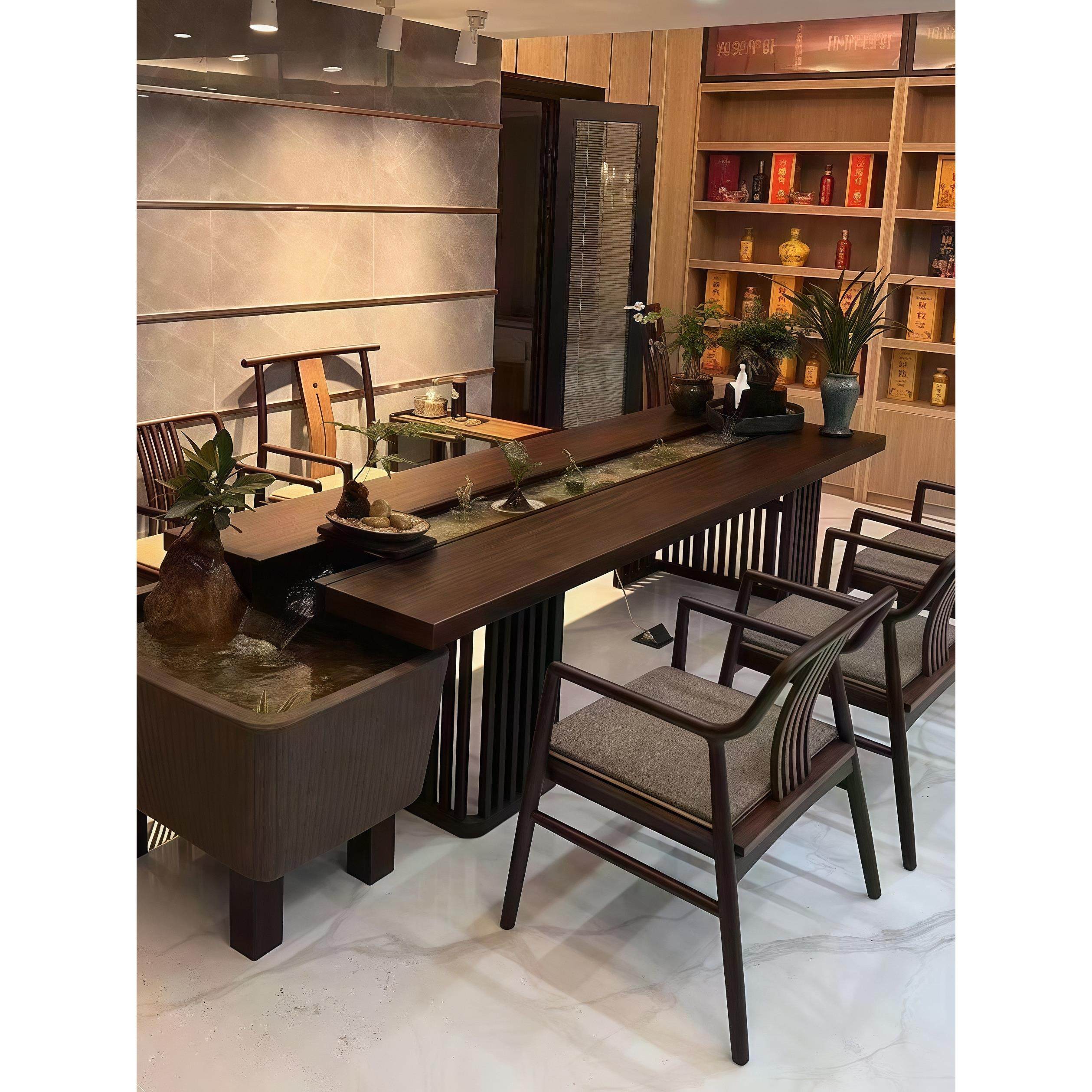 新TUI中式循环流水茶桌意养木鱼茶禅台创生态景观意一体实茶桌椅,住宅家具,家用茶台/茶桌,淘宝优惠券,粉丝福利购,淘宝优惠卷