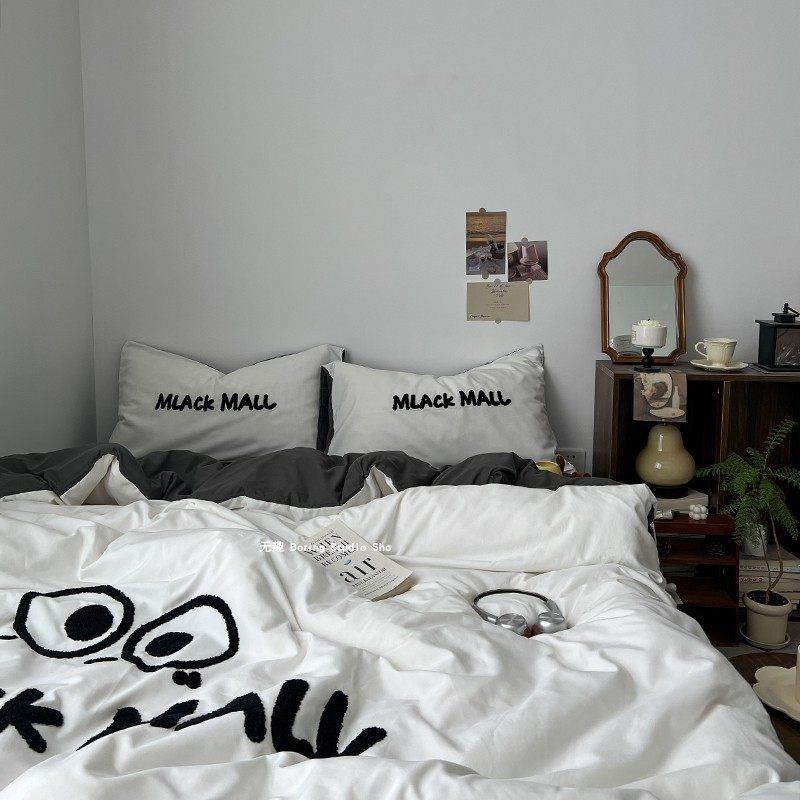 ins毛巾绣水四件套2205新款洗棉被GGV套床被单床上用品罩宿舍三件,床上用品,床品套件/四件套/多件套,淘宝优惠券,粉丝福利购,淘宝优惠卷